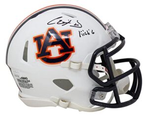 chris davis signed auburn tigers mini speed replica helmet kick 6 inscribed jsa – autographed college helmets