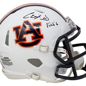 Chris Davis Signed Auburn Tigers Mini Speed Replica Helmet Kick 6 Inscribed JSA - Autographed College Helmets