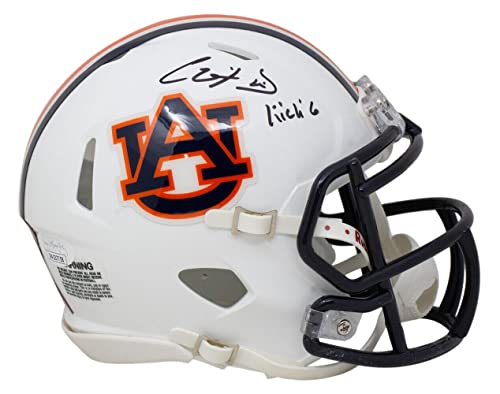 Chris Davis Signed Auburn Tigers Mini Speed Replica Helmet Kick 6 Inscribed JSA - Autographed College Helmets