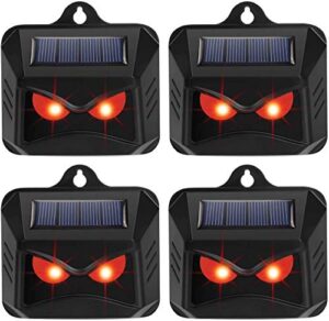 4 packs animal repellent – solar predator control lights – fox deterrents for gardens – deer repellent devices – raccoon repellent – cat repellent – fox repellent – motion sensor eye guard