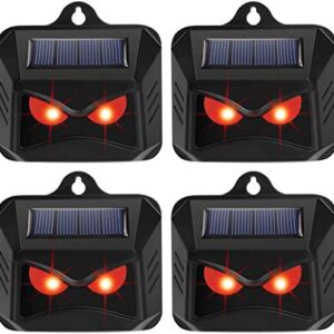 4 Packs Animal Repellent - Solar Predator Control Lights - Fox Deterrents for Gardens - Deer Repellent Devices - Raccoon Repellent - Cat Repellent - Fox Repellent - Motion Sensor Eye Guard