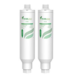 filterlogic garden hose water filter, compatible with mist cooling system, improve plants health, reduces chlorine, odor, calcium, ideal for gardening and pets, pack of 2