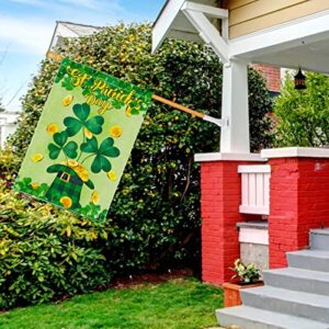 St Patricks Day Garden Flag, St Patricks Day Decorations, 28*40 inch St Patricks Day Flag with a Beautiful Shamrock Clover Pattern, Used to Decorate the Porch Courtyard Inside and Outside the House