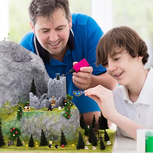 240 Pcs Miniature Fairy Garden Accessories, Including Animals, Mini Houses, Table and Chairs and Dollhouse Decoration, Miniature Figurines, Micro Landscape Ornaments, Garden DIY Kit, Birthday Gift