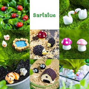 240 Pcs Miniature Fairy Garden Accessories, Including Animals, Mini Houses, Table and Chairs and Dollhouse Decoration, Miniature Figurines, Micro Landscape Ornaments, Garden DIY Kit, Birthday Gift