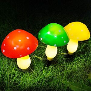 timeflies outdoor solar garden lights, yard decorations mushroom -1pack 3 mushroom