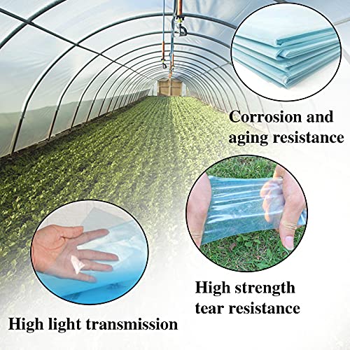 SHANGXING 2 Pack Greenhouse Clear Plastic Film-6.5 x 6.5 Ft Polyethylene Greenhouse Plant Cover Sheeting UV Resistant for Horticulture,Garden and Agriculture (2pcs)