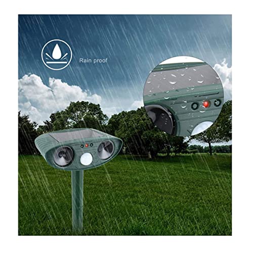 Solar Animal Repeller Outdoor Ultrasonic Animal Pest Repellent with Motion Sensor to Keep Birds Mole Rabbit Deer Raccoon Away, Deterrent Protect Garden Yard Farm, Green Color