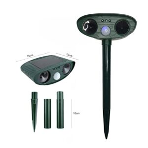 Solar Animal Repeller Outdoor Ultrasonic Animal Pest Repellent with Motion Sensor to Keep Birds Mole Rabbit Deer Raccoon Away, Deterrent Protect Garden Yard Farm, Green Color