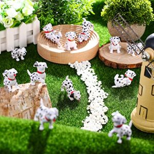 18 Pieces Mini Dog Animals Miniature Figurines Resin Dalmatian Cake Toppers Terrarium Crafts Ornament for Cake Decoration Garden Home Party Decor(18)