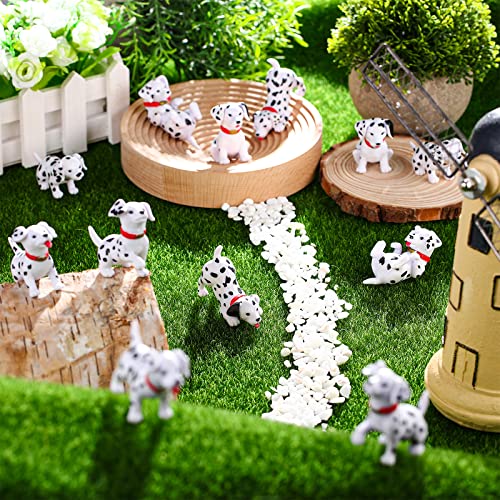 18 Pieces Mini Dog Animals Miniature Figurines Resin Dalmatian Cake Toppers Terrarium Crafts Ornament for Cake Decoration Garden Home Party Decor(18)