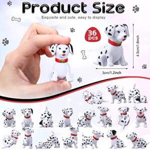 18 Pieces Mini Dog Animals Miniature Figurines Resin Dalmatian Cake Toppers Terrarium Crafts Ornament for Cake Decoration Garden Home Party Decor(18)