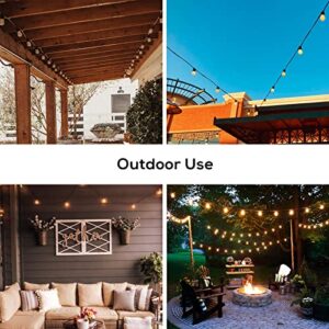 Banord 51FT Outdoor String Lights, Waterproof Patio Lights with 18 Shatterproof LED Bulb Hanging Light String, Black String Light Outdoor for Backyard, Garden, Porch, Cafe, Deck, Wedding, Party