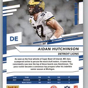 2022 Panini Prestige #312 Aidan Hutchinson RC Rookie Detroit Lions NFL Football Trading Card