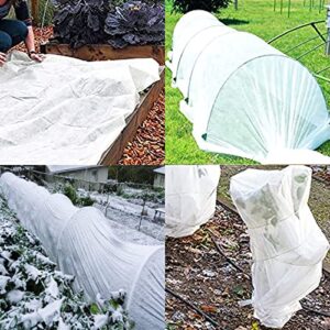 Plant Covers Freeze Protection Kit,10 x 30Ft Frost Cloth and 6Pcs Wide Garden Hoops 1oz/yd2 Floating Row Cover with Greenhouse Hoops Frost Blanket for Winter Garden Covers for Raised Beds with Tools