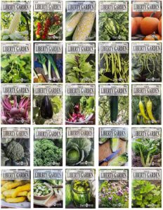 set of 25 premium vegetable & herb seeds – 25 deluxe variety premium vegetable & herb garden 100% non-gmo heirloom