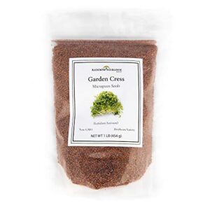 garden cress seeds for microgreens & planting outdoors | 1 lb bulk resealable package | non gmo heirloom variety | rainbow heirloom seed co.
