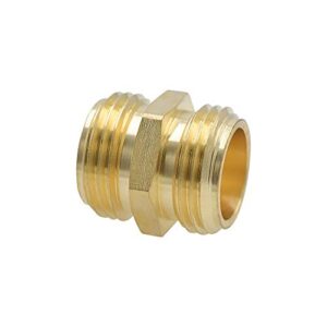 HYDRO MASTER Brass Garden Hose Adapter Double Male Quick Connector 3/4 Inch Solid Brass 2 pack