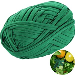 bbto 30 meter/ 98 feet green garden twine garden plant tie tree tie stretchy plant support tie for garden office and home cable organizing, craft supplies(1 roll)