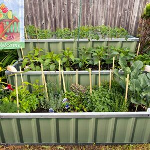 KING BIRD 3 Tiers Raised Garden Bed Dismountable Frame Galvanized Steel Metal Patio Garden Elevated Planter Box 46’’x46’’x23.6’’ for Growing Vegetables Flower (Green)