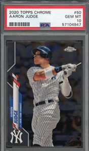 aaron judge 2020 topps chrome baseball card #50 graded psa 10