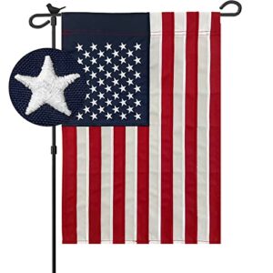 bradford embroidered american garden flag 12×18 double sided, small american usa garden flag for outdoor yard heavy duty made in usa