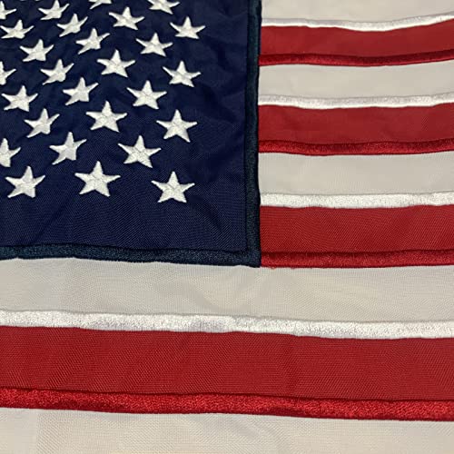 Bradford Embroidered American Garden Flag 12x18 Double Sided, Small American USA Garden Flag for Outdoor Yard Heavy Duty Made in USA