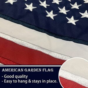 Bradford Embroidered American Garden Flag 12x18 Double Sided, Small American USA Garden Flag for Outdoor Yard Heavy Duty Made in USA