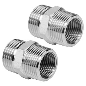 stainless steel garden hose adapter convert to x 3/4″ male npt sus304 hose connector garden hose fitting-2pack