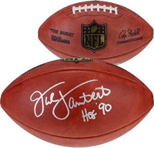 jack lambert pittsburgh steelers autographed football with “hof ’90” inscription – autographed footballs