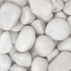 midwest hearth natural decorative polished white stones 1″ to 2″ size (10-lb bag)