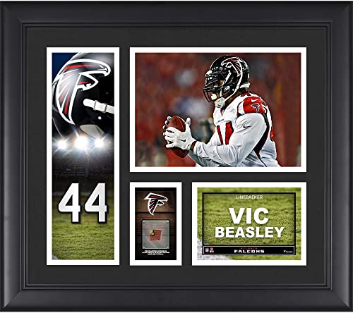 Vic Beasley Atlanta Falcons Framed 15" x 17" Player Collage with a Piece of Game-Used Football - NFL Player Plaques and Collages