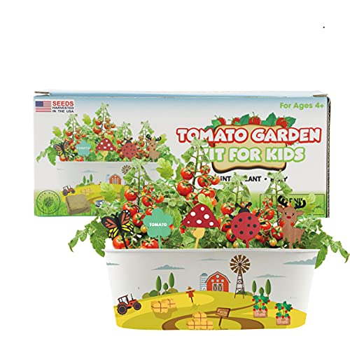 Paint and Plant Tomato Garden Kit for Kids - Complete Indoor Growing Gardening Set with Tomato Seeds for Kids to Plant by Grow Margo