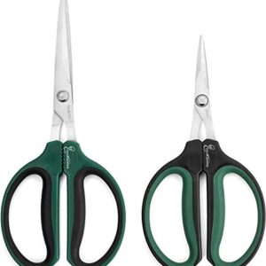 Hydroponic 60mm/40mm 2 pack Bonsai micro tip pruning shears (Stainless Steel) by Yieldcropper