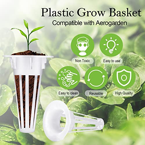 100 Pcs Hydroponic Growing Kit Include 50 Pcs Hydroponic Plant Replacement Basket Plant Growing Containers and 50 Pcs Seed Pot Label for Grow Sponges Basket Compatible with Hydroponic Growing System