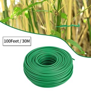 Bacetuao 2.5mm/ 0.1" Soft Plant Ties, Garden Ties TPR Flexible Durable Heavy Duty Twist Wire for Twine Tomato Branches Vines and Tying Up Cable Wires (Green)(100 Feet / 30.5m)