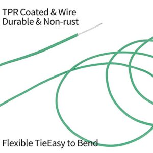 Bacetuao 2.5mm/ 0.1" Soft Plant Ties, Garden Ties TPR Flexible Durable Heavy Duty Twist Wire for Twine Tomato Branches Vines and Tying Up Cable Wires (Green)(100 Feet / 30.5m)