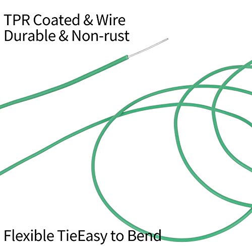 Bacetuao 2.5mm/ 0.1" Soft Plant Ties, Garden Ties TPR Flexible Durable Heavy Duty Twist Wire for Twine Tomato Branches Vines and Tying Up Cable Wires (Green)(100 Feet / 30.5m)