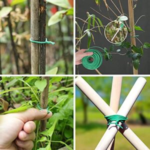 Bacetuao 2.5mm/ 0.1" Soft Plant Ties, Garden Ties TPR Flexible Durable Heavy Duty Twist Wire for Twine Tomato Branches Vines and Tying Up Cable Wires (Green)(100 Feet / 30.5m)