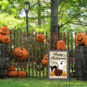 WATINC 8Pcs Seasonal Garden Flags Buffalo Check Plaid Burlap Double Sided Vertical Happy Easter God Bless American Halloween Thanksgiving House Flag Outdoor Lawn Yard Decorations 12.4 x 18.3 Inch