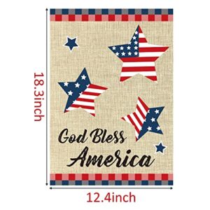 WATINC 8Pcs Seasonal Garden Flags Buffalo Check Plaid Burlap Double Sided Vertical Happy Easter God Bless American Halloween Thanksgiving House Flag Outdoor Lawn Yard Decorations 12.4 x 18.3 Inch