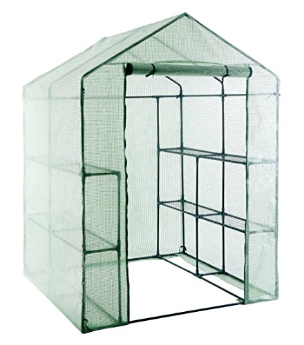 GOJOOASIS Walk in Portable Garden Greenhouse Mini Plants Shed Hot House with 3 Tiers