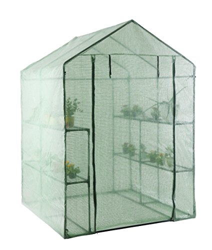 GOJOOASIS Walk in Portable Garden Greenhouse Mini Plants Shed Hot House with 3 Tiers