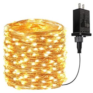bhclight 66ft 200 led fairy lights plug in, waterproof string lights outdoor 8 modes copper wire lights bedroom decor, twinkle lights for girl’s room garden christmas party wedding (warm white)