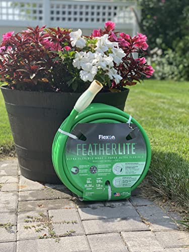 Flexon Featherlite 5/8 x 50 Flexible Garden Hose, 50 ft, Green