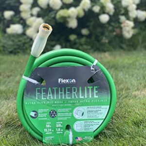 Flexon Featherlite 5/8 x 50 Flexible Garden Hose, 50 ft, Green