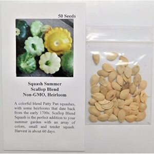 David's Garden Seeds Squash Summer Scallop Blend FBA-00050 (Multi) 25 Non-GMO Seeds