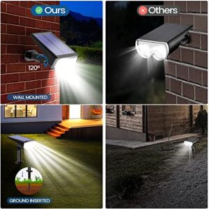 GUMGLEX Solar Spot Lights Outdoor, 40LED Solar Lights Outdoor Waterproof Spotlights, 2 Lighting Modes Solar Powered Garden Lights for Yard Landscape Lighting - 2 Pack