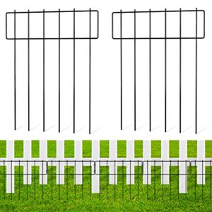 loninak 10 pack animal barrier fences, 17 inch(h) x 10 ft(l) no dig fence decorative fence rustproof metal wire garden fence border for dog rabbits ground stakes defence yard landscape patio t shape.