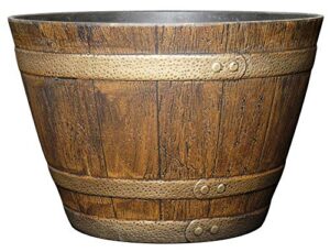 classic home and garden 72 whiskey barrel, 15″, distressed oak